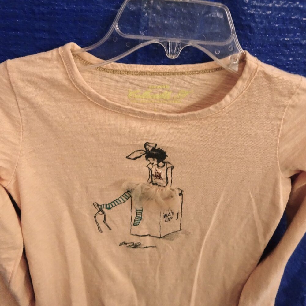 CREWCUTS GIRLS TEE THIS WAY UP GRAPHIC GLITTER SPARKLE NET TULLE BALLET SHOES 8